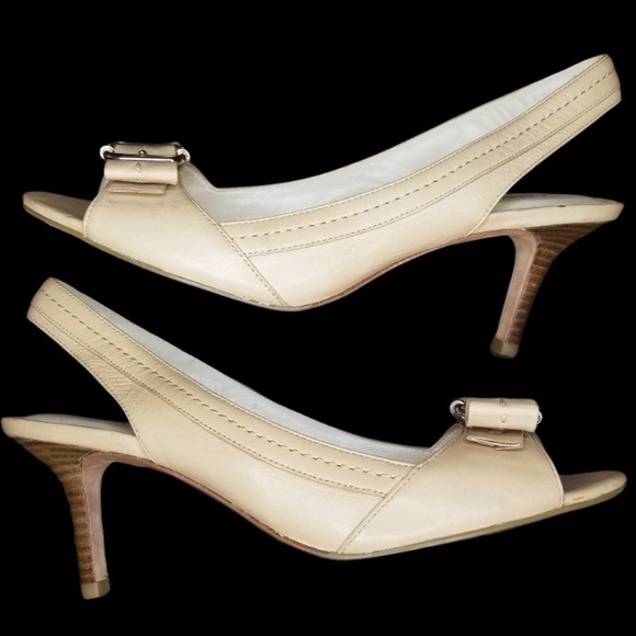 Coach Miranda Open-Toe Slingback in Cream sz 8.5 - Picture 3 of 6